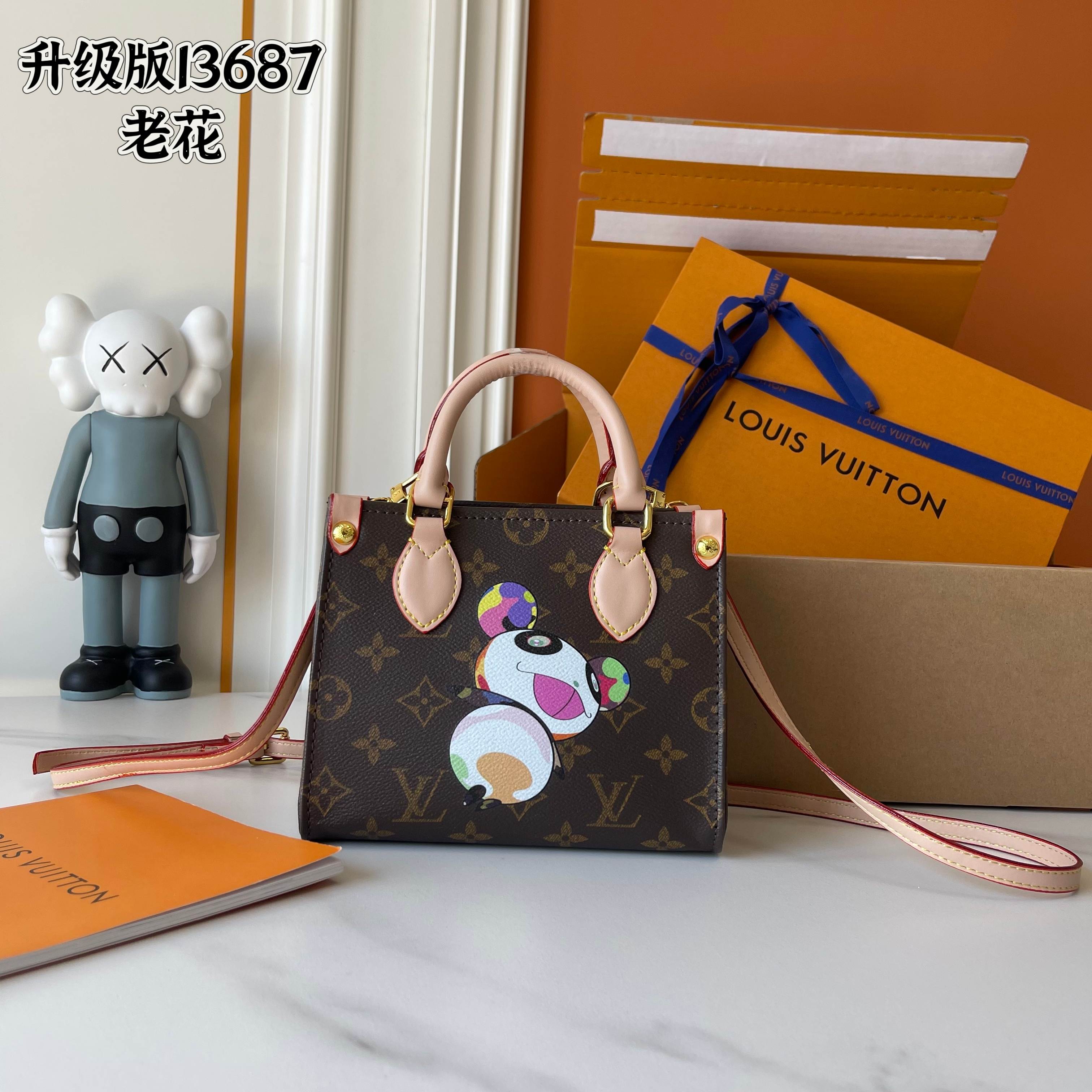 3サイズ ルイヴィトン &村上隆 オンザゴー パンダ頭 Damier Azur  LV Onthego M46993 M13668! M4659M45039 スーパーコピー バッグ 代引き後払い可能